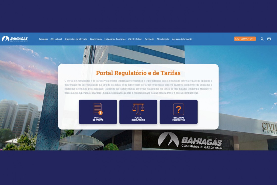 Bahiag&aacute;s lan&ccedil;a Portal Regulat&oacute;rio e de Tarifas