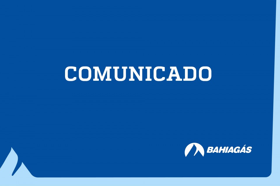 Comunicado &ndash; Reajuste da tarifa do g&aacute;s natural