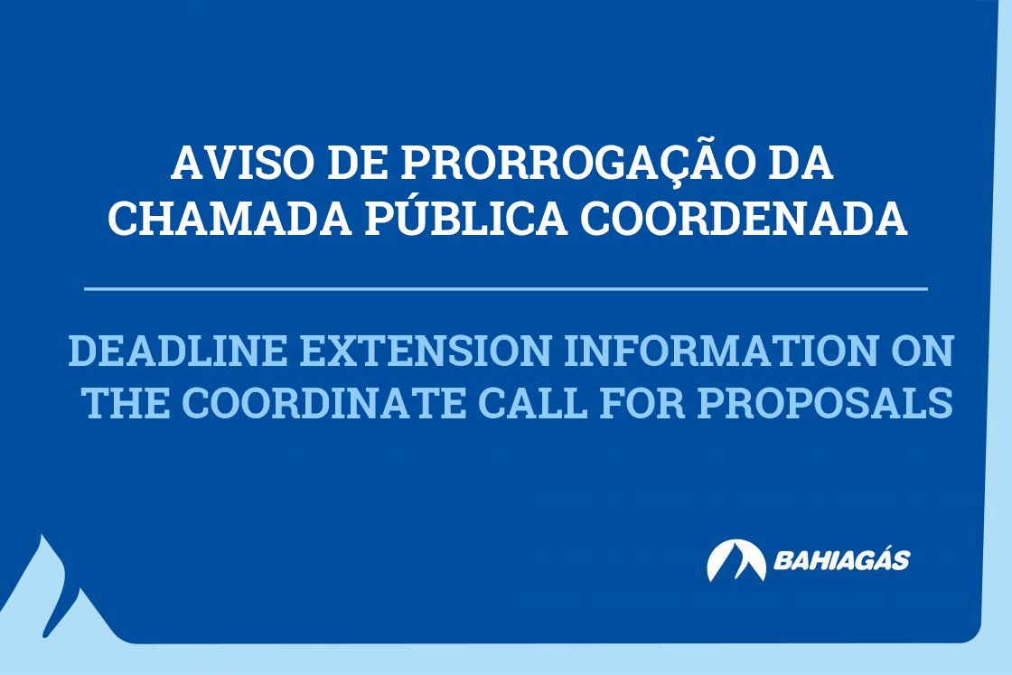 Aviso de Prorrogação de prazo da Chamada Pública Coordenada